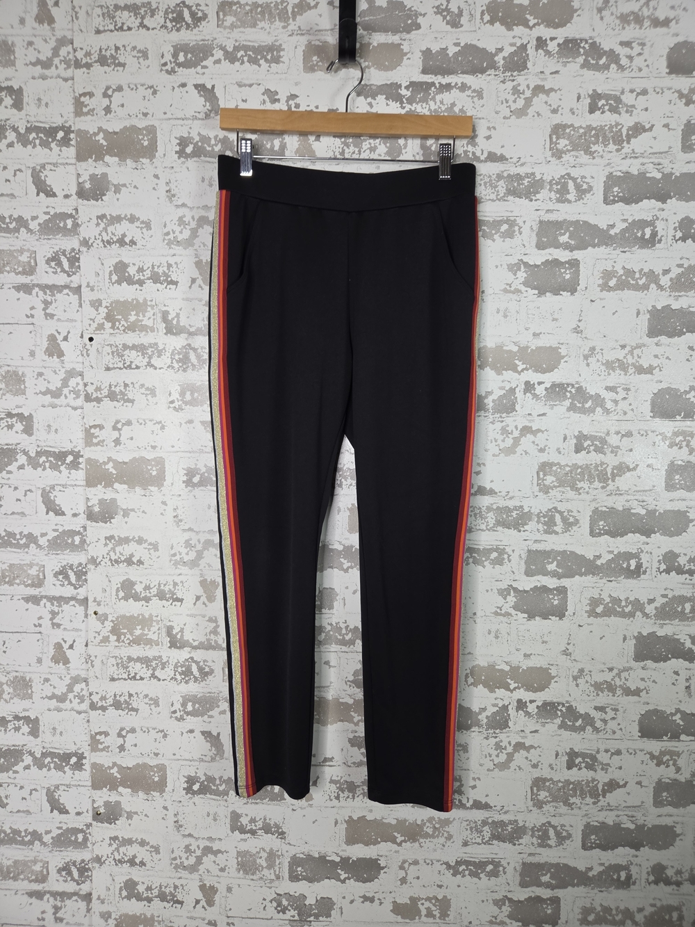 Express Women's Black Side Stripe Jogger Pants Pull-On Elastic Waist Slim S
